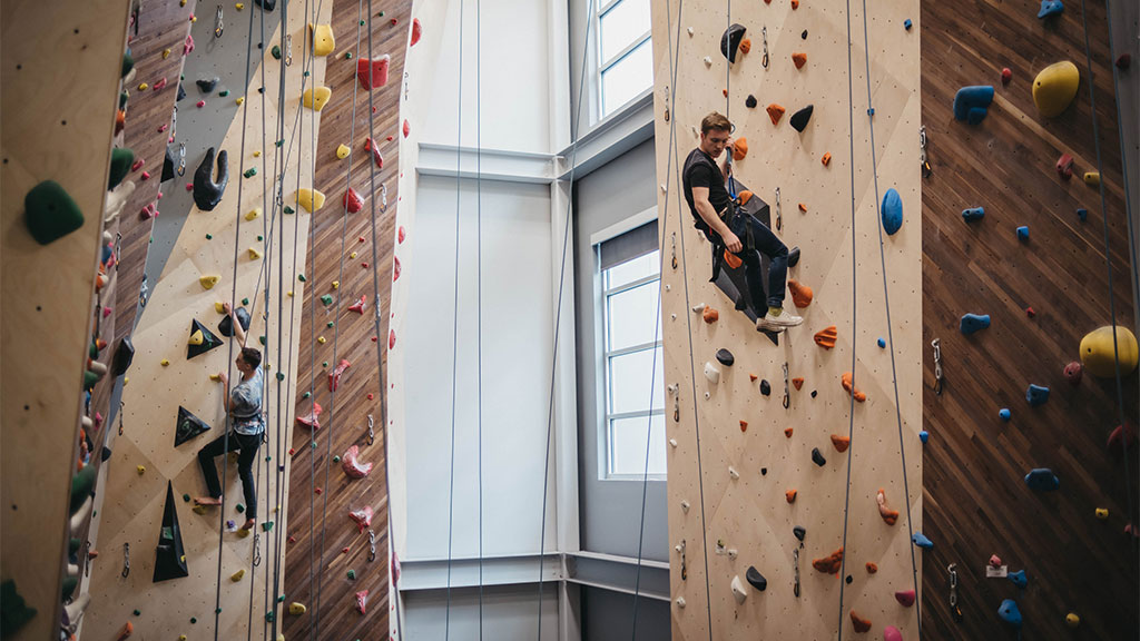 Learn to rock climb at the SOU Climbing Center